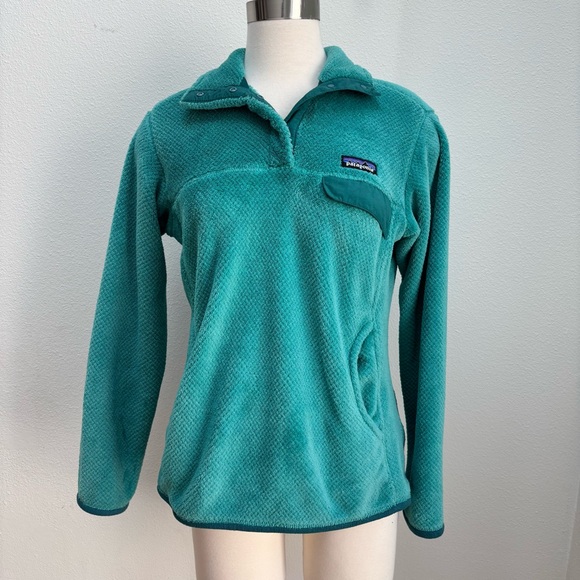 Patagonia Tops - Patagonia Snap T Pullover Sweatshirt Re Tool Collared Top Teal Green Size Medium